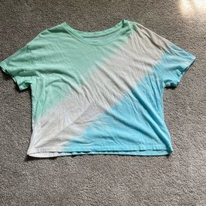 Old Navy Women’s Cropped Tee, Blue, Green, and Cream